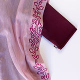 Thoub and Dress Set in Maroon and Pink