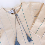 Natural Striped Kaftan in Beige