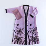 Printed Bird Abaya with Shella in Pink