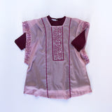 Thoub and Dress Set in Maroon and Pink