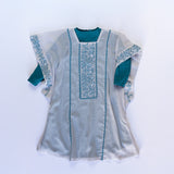 Thoub and Dress Set in Green and Silver