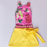 Desert Fruits Print Swimsuit with Skirt