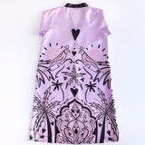 Printed Bird Abaya with Shella in Pink
