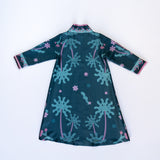 Printed Green Palm Abaya with Shella
