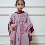 Thoub and Dress Set in Maroon and Pink