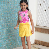 Desert Fruits Print Swimsuit with Skirt