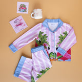 Flamingo Printed Pajamas Set Kit