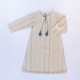 Natural Striped Kaftan in Beige
