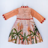 Printed Maxi Dress in Orange