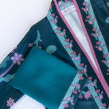 Printed Green Palm Abaya with Shella