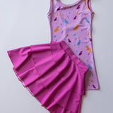 Candy date Print Swimsuit with skirt