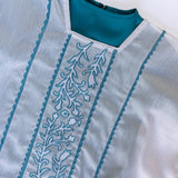 Thoub and Dress Set in Green and Silver