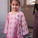 Two Shades Wrap Maxi Dress in Pink