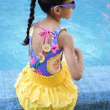 Citron Lemon Print Swimsuit with Skirt
