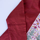 Hooded Kaftan with Embroidery in Maroon