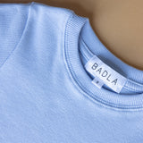 Blue Ribbed T-shirt with crew neck