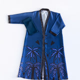 Printed Bird Abaya with Shella in Navy