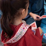 Hooded Kaftan with Embroidery in Maroon