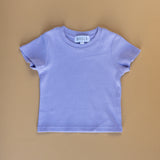 Purple Ribbed T-shirt with crew neck