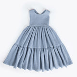 Cross Back Strap Dress with Embroidery