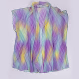 Pleated Colorful Bisht with Shiny Dark Purple Dress Set