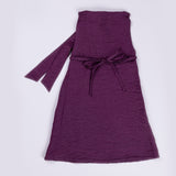 Pleated Colorful Bisht with Shiny Dark Purple Dress Set