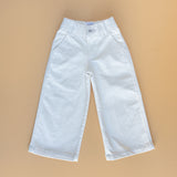 Cord Wide Leg Trousers in Off-White