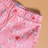 Flying Oryx Printed Pajamas Set in Pink
