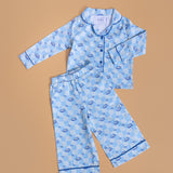 Sago Printed Pajamas Set in Blue