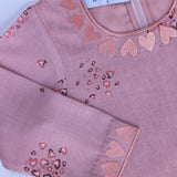 Printed Heart Embroidery Jalabia