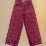 Maroon Wide Leg Jeans with Qatar print