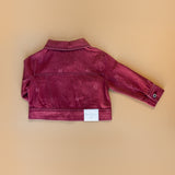 Maroon Denim Jacket with Qatar Print