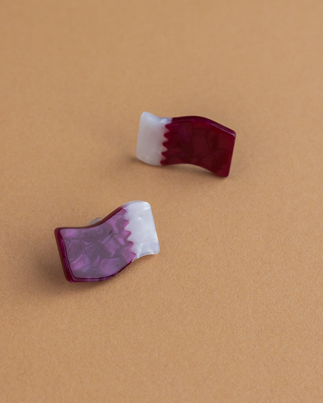 Qatar Flag Earrings