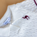 Short Sleeves Knitted Polo in White
