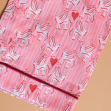 Flying Oryx Printed Pajamas Set in Pink