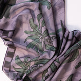 Green Suede Wrap Maxi Dress with Printed Shella