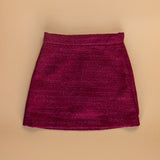 Tweed Skirt in Maroon