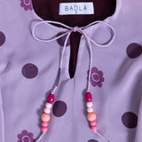 Polka Dots Thoub with Dress in Pink