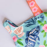 Fishes and Shells Print Swimsuit with Skirt