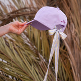 Purple Cap with Printed Bow Detail in the Back