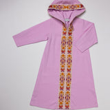 Hooded Kaftan with Embroidery in Pink