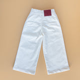 Cord Wide Leg Trousers in Off-White