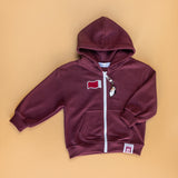 Oversized Zipup Hoodie in Maroon