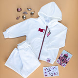 QATAR White Track Suit Set Kit