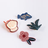 Fishes and Shells Pins