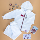 QATAR White Track Suit Set Kit