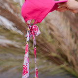Cap in Hot Pink with Printed Bow Detail in the Back