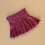 Maroon Denim Skirt with Qatar Print