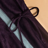 Brown Velvet Wrap Maxi Dress with Printed Shella