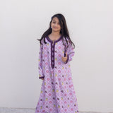 Printed Purple Kaftan with Safifa
